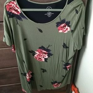 Tie back detail floral top